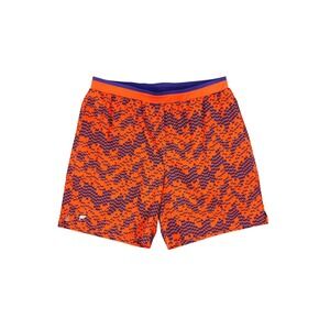 Fabletics Fundamental Shorts Orange Snow Glitch Men Size XL Athletic Performance